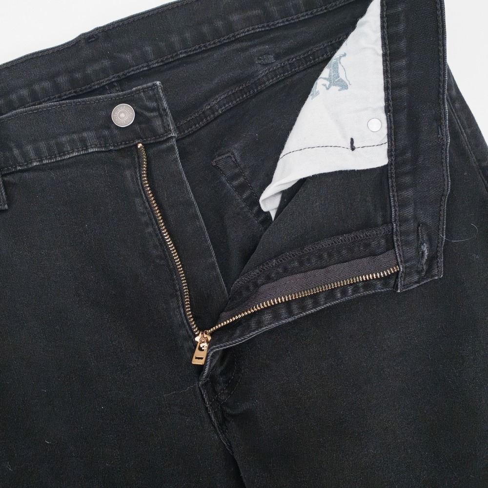 Levi's 511 Slim Fit Mens Black Denim Jeans 40x32 Fits 37x30 Style 04511-5382 - Picture 5 of 14
